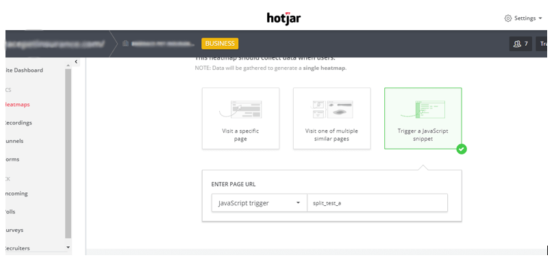 Hotjar - Dashboard