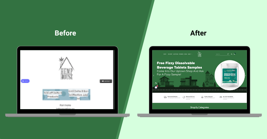 HempHouse - Before & After on Desktop