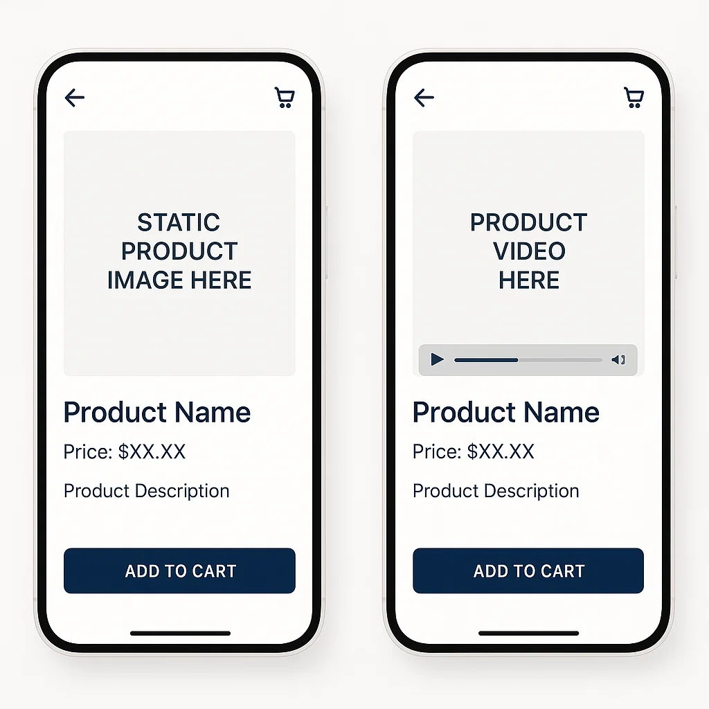 Product Display Page Mockup Video vs Image