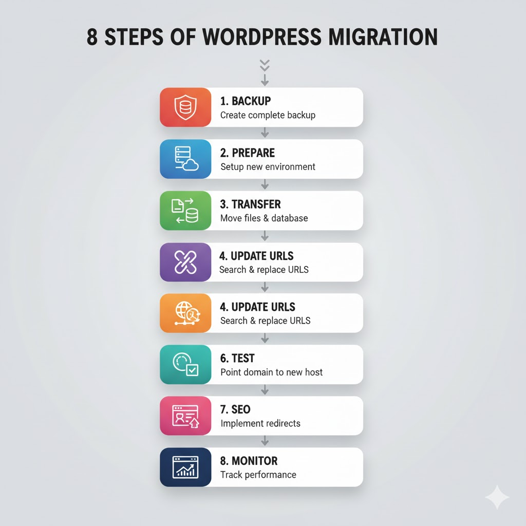 8 steps of WordPress migration