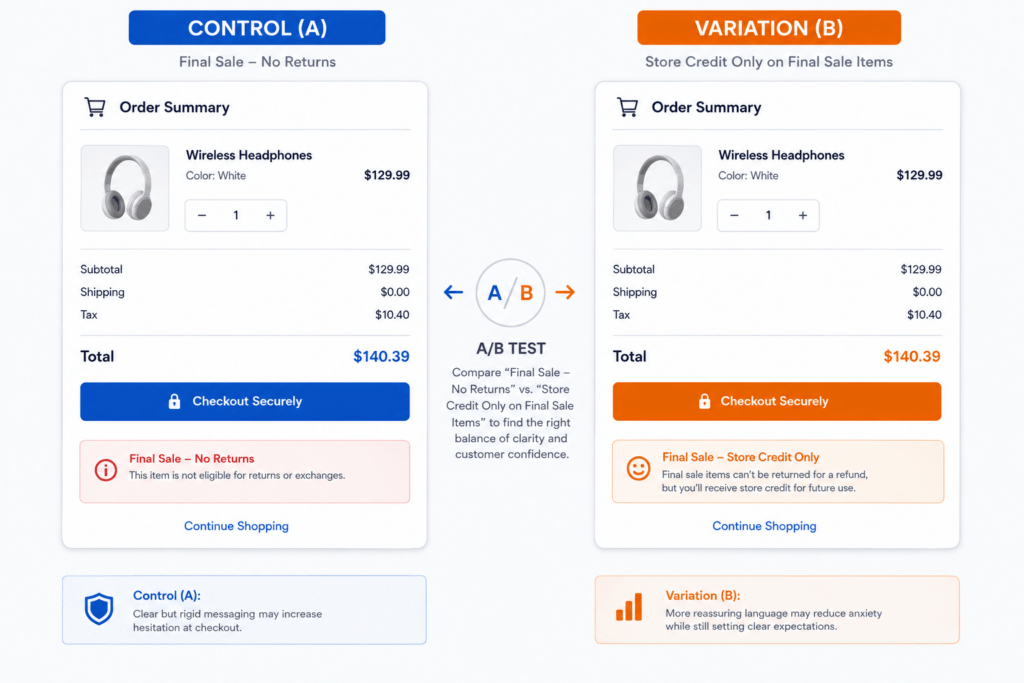 Avoid Strong Wording in Returns Policy