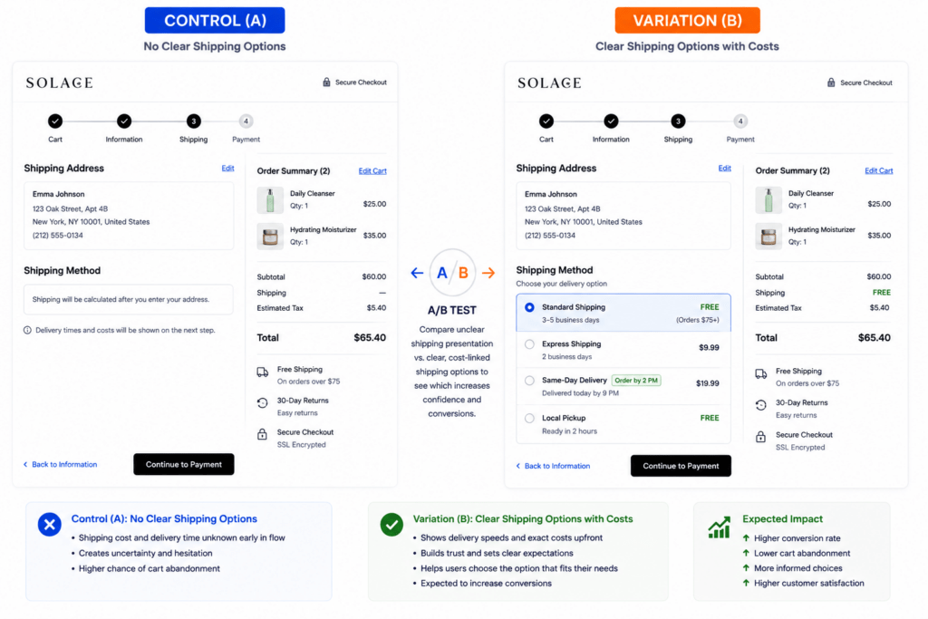 Offer Multiple Shipping Options in the Cart Page