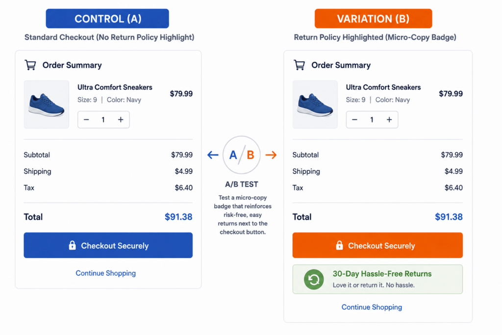Highlight Your Return Policy in Cart Page